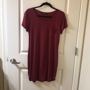 Burgundy T-Shirt Dress